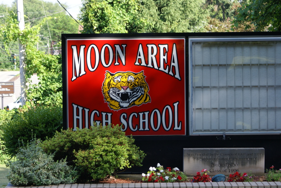 Sign for the Moon Area High School