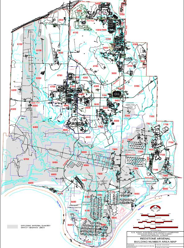 overall 1998 map of Redstone Arsenal