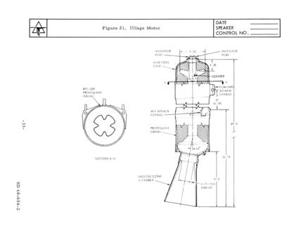 S-ii ullage motor cut-away diagram from Engineering Course for Saturn S-II Stage Systems for NASA, Volume 2: S-II Stage Propulsion and Mechanical Systems (SD 68-654-2)