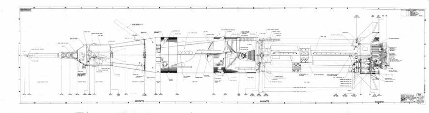 Saturn IB AS-207 Drawing Apollo-Saturn Vehicle Inboard Profile