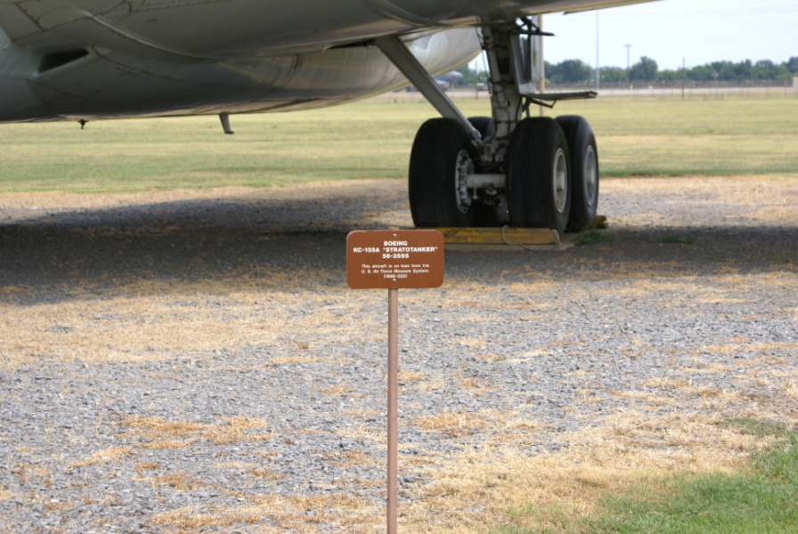 Sign by KC-135 Stratotanker (tail number 56-3595) at Barksdale Global Power Museum (Formerly the 8th Air Force Museum).