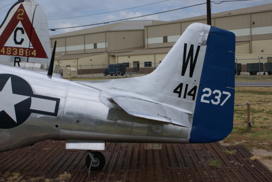 P-51D tail, including serial number 414237, at Barksdale Global Power Museum (Formerly the 8th Air Force Museum)