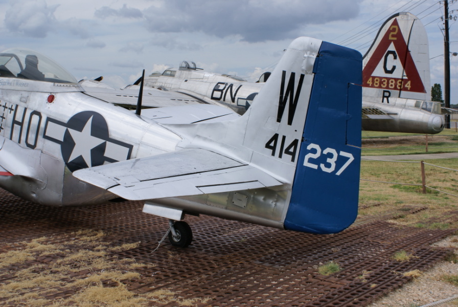 P-51D tail, including serial number 414237, at Barksdale Global Power Museum (Formerly the 8th Air Force Museum)