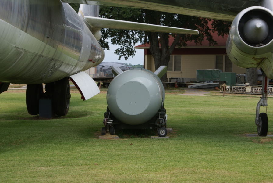 B52/Mark 53 thermonuclear bomb next to the B-47E at Barksdale Global Power Museum (Formerly the 8th Air Force Museum)
