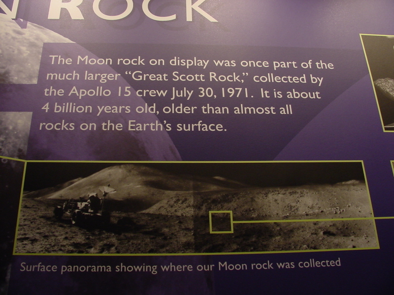 Sign accompanying Moon Rock at Adler Planetarium