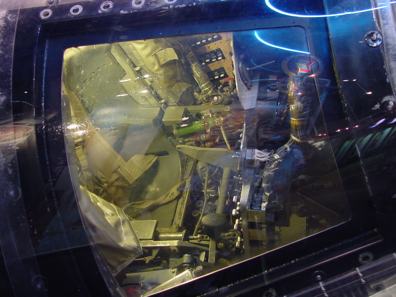 Mercury Spacecraft Sigma 7 spacecraft hatch/cabin interior at Astronaut Hall of Fame