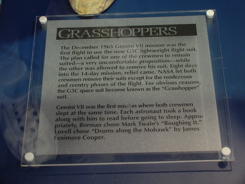 Sign by the Gemini G5C Suit at the Astronaut Hall of Fame