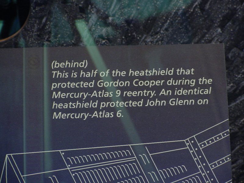 Sign by the Faith 7 Heatshield at the Astronaut Hall of Fame