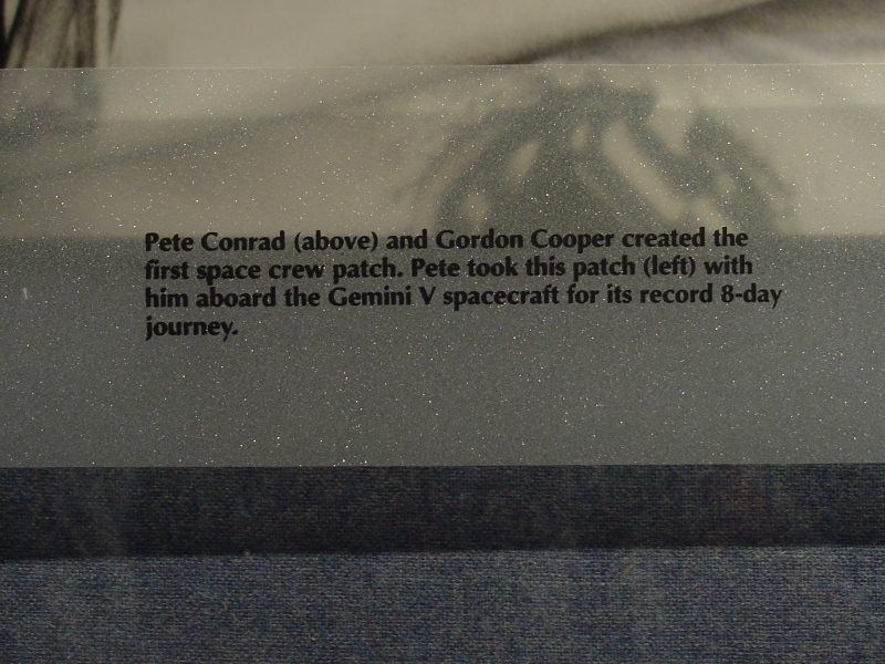 Sign by the Conrad Gemini 5 Patch at the Astronaut Hall of Fame