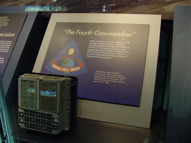 Sign by the Apollo DSKY computer at the Astronaut Hall of Fame