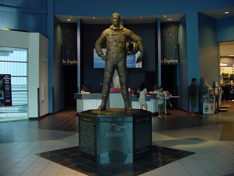 Spirit of Space/Alan Shepard statue in Astronaut Hall of Fame lobby