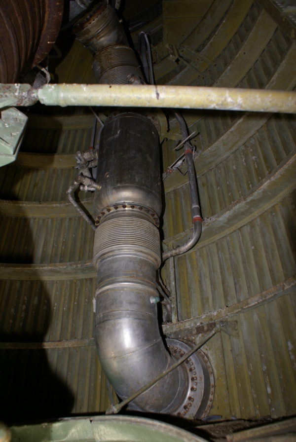 S-3D rocket engine turbine exhaust duct and heat exchanger in Jupiter Tail Unit Interior at Air Power Park