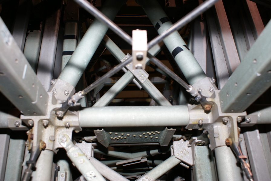 Center section and folded panels comprising wing assemblies of the Pegasus Micrometeoroid Satellite at Air Zoo