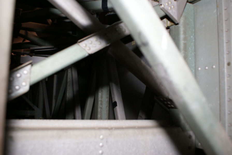 Center section and folded panels comprising wing assemblies of the Pegasus Micrometeoroid Satellite at Air Zoo