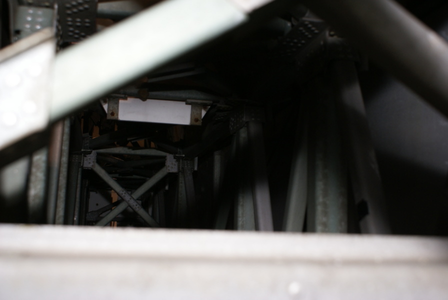 Center section and folded panels comprising wing assemblies of the Pegasus Micrometeoroid Satellite at Air Zoo