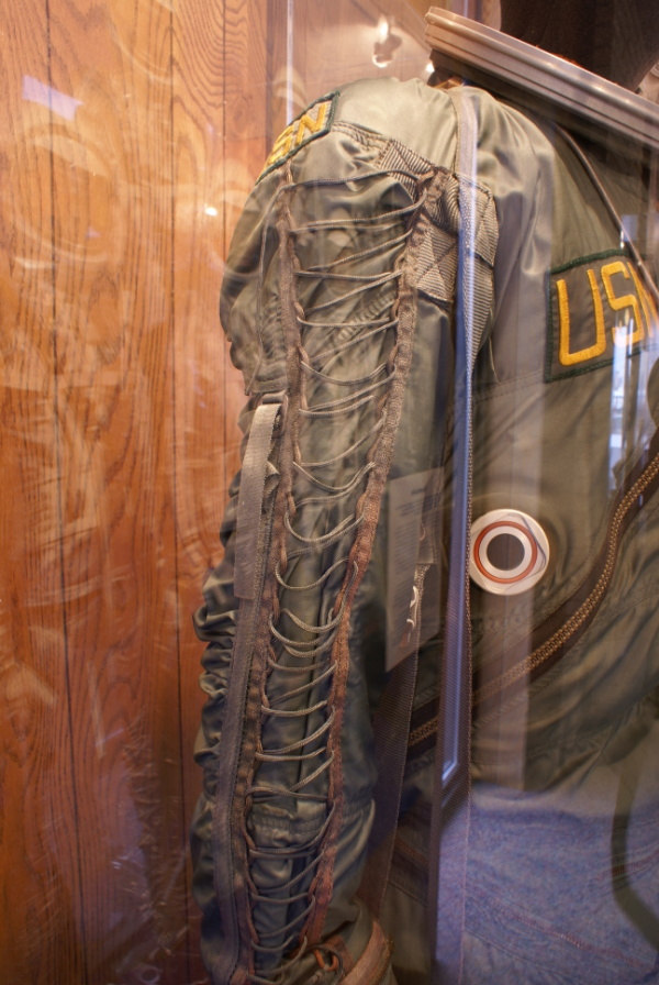 Mark IV Pressure Suit (East Campus) right arm at Air Zoo