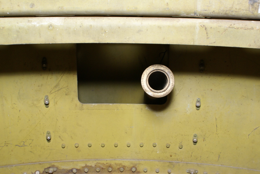 LOX replenish coupling in interior of Redstone Tail Unit at Air Zoo