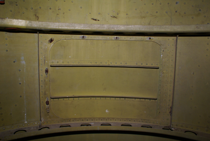 Access door on interior of Redstone Tail Unit at Air Zoo