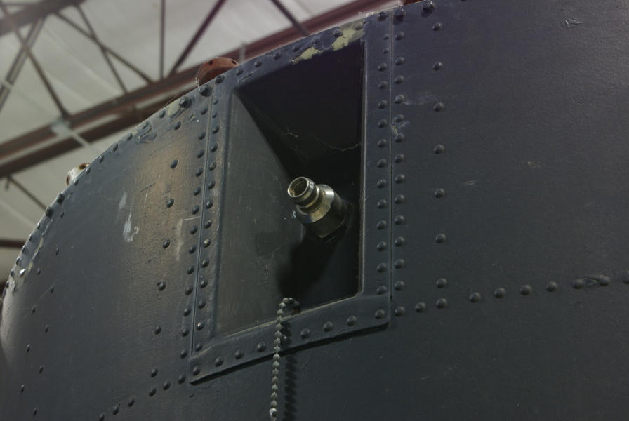 hydrogen peroxide (h2o2) fill and drain valve on the Redstone Tail Unit at Air Zoo