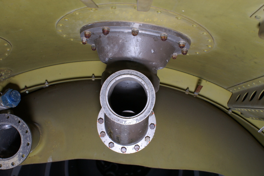 LOX fill/drain valve on interior of Redstone Center Unit at Air Zoo