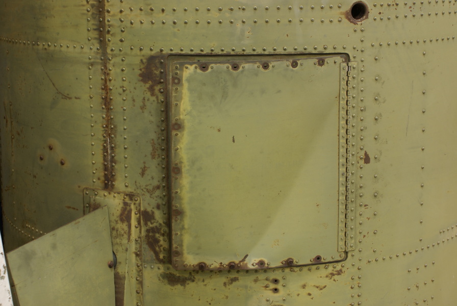 Skirt section access door on Redstone Aft Unit at Air Zoo