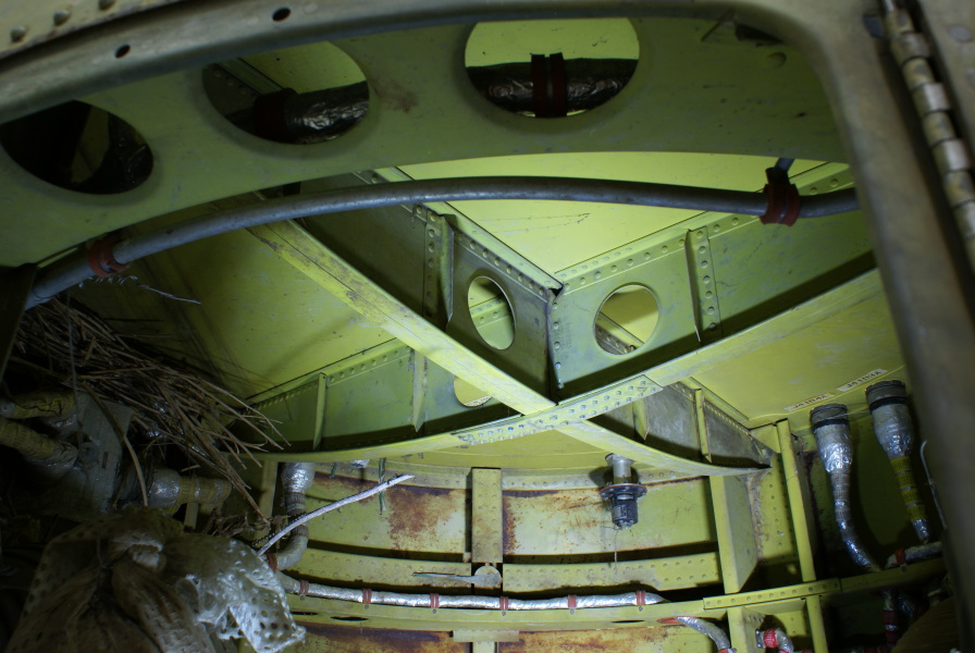 Pressure bulkhead separating skirt section and instrument compartment on Redstone Aft Unit at Air Zoo