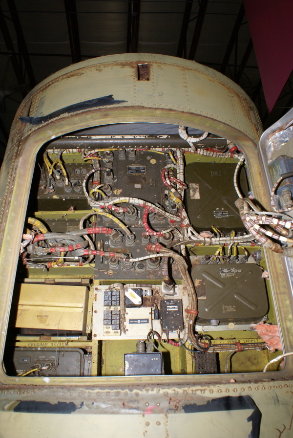 Instrument compartment and access door on Redstone Aft Unit at Air Zoo