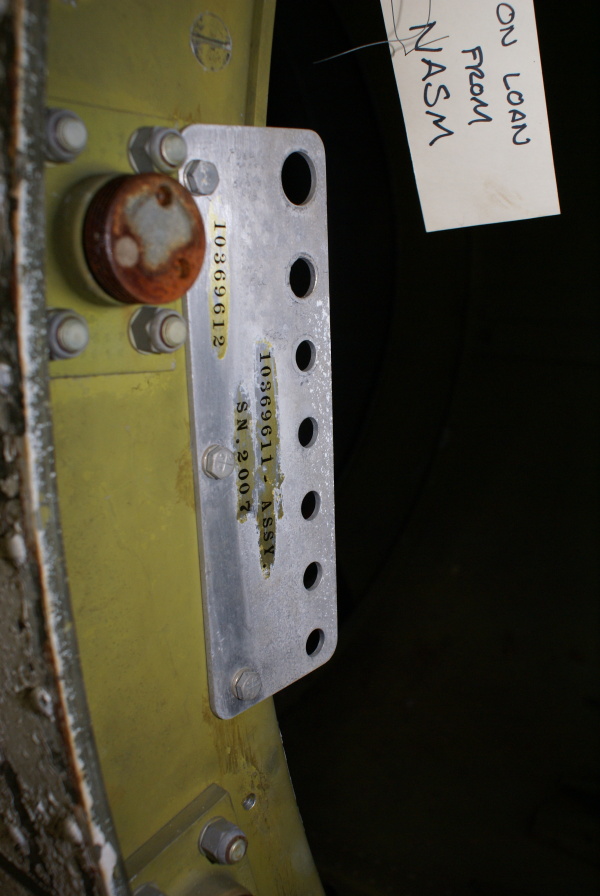 Pneumatic connector with serial number 2007 on Redstone Center Unit at Air Zoo