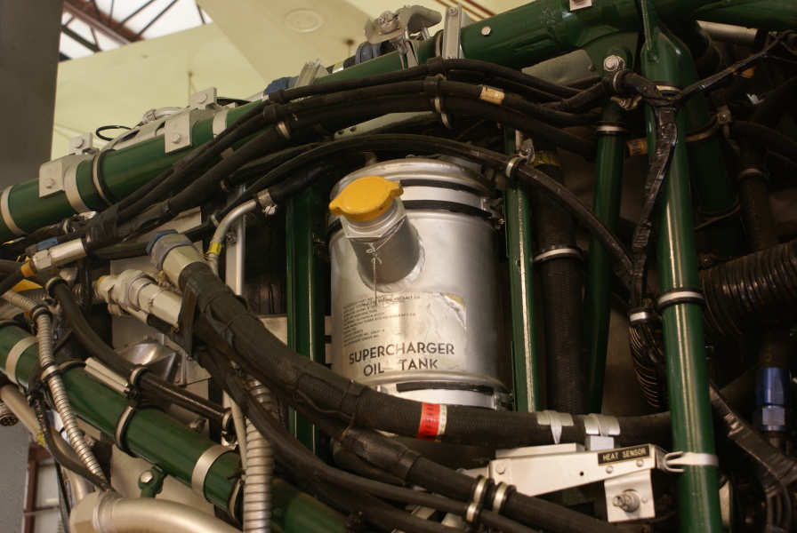Wasp Major R-4360 Engine supercharger oil tank at the Air Zoo