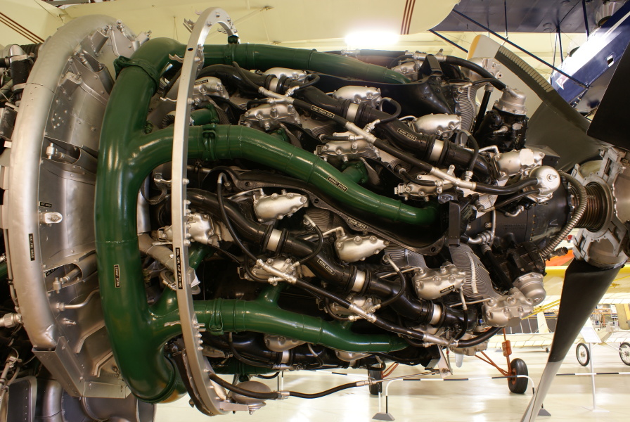 Cylinders on the Wasp Major R-4360 Engine's forward side at the Air Zoo