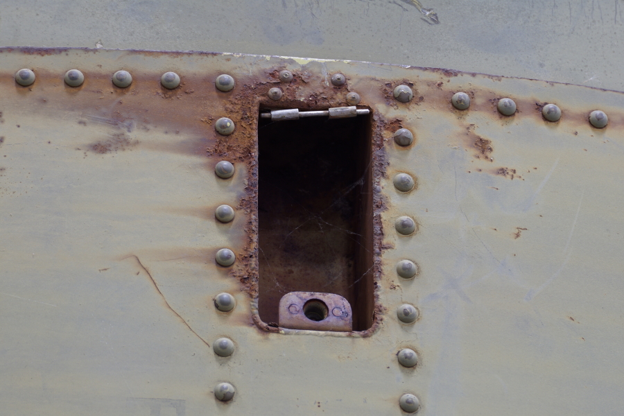 ball fitting access doors on Redstone Aft Unit at Air Zoo