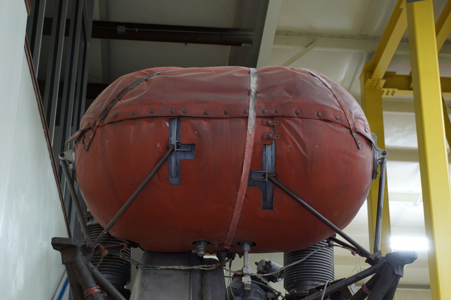Hydrogen peroxide (h2o2) tank on A-7 Engine ("As Removed") at Air Zoo