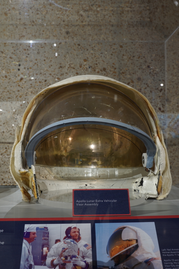 Apollo A7L/A7LB LEVA lunar extravehicular visor assembly at Apollo:  When We Went to the Moon