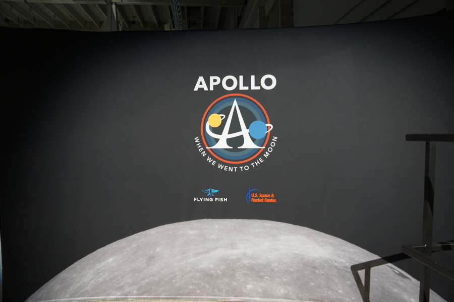 Sign at the entrance of the Apollo:  When We Went to the Moon exhibit