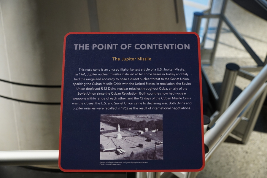 Sign accompanying the Jupiter nosecone in the Apollo:  When We Went to the Moon exhibit