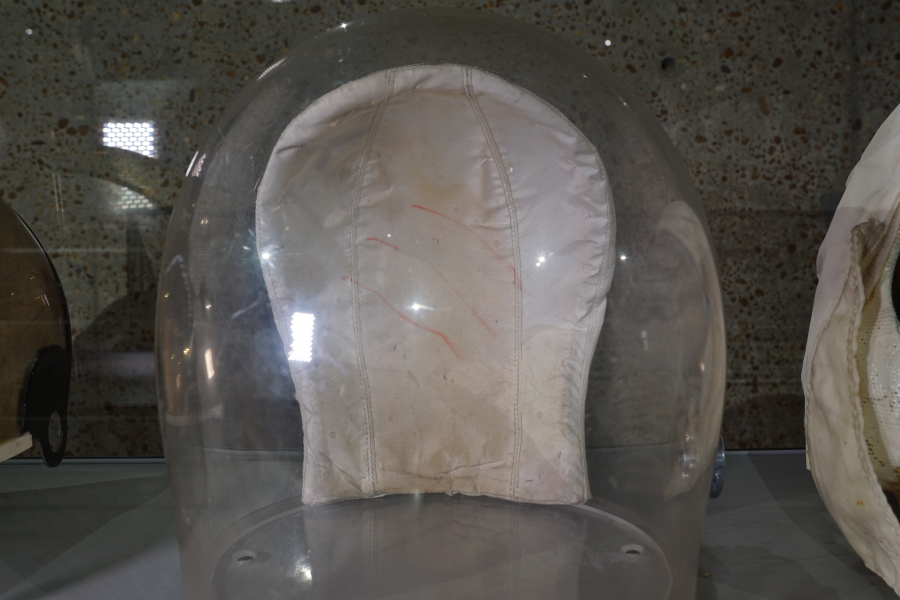 Apollo A7L/A7LB Pressure Helmet Assembly ("Bubble Helmet") vent pad/head rest at Apollo:  When We Went to the Moon