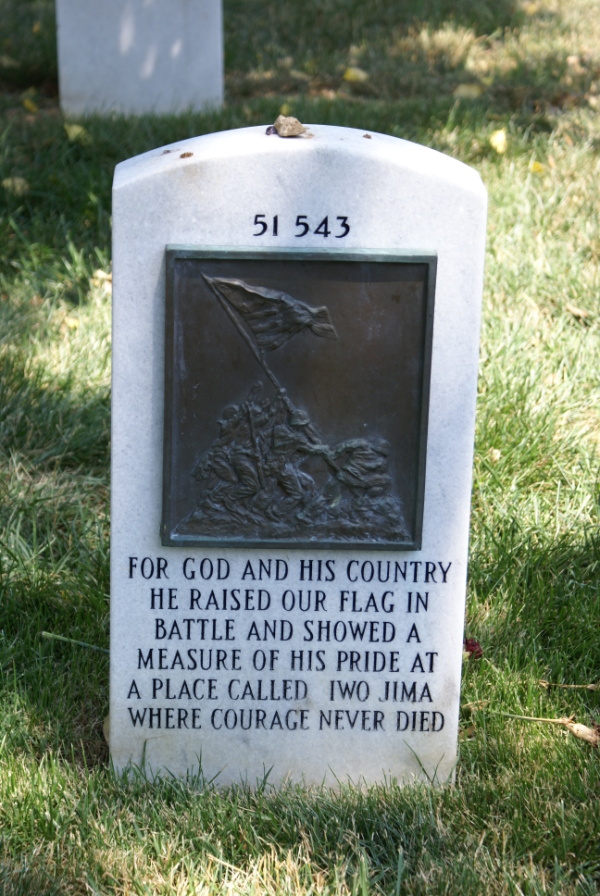 Grave of Rene Gagnon (reverse) at Arlington National Cemetery