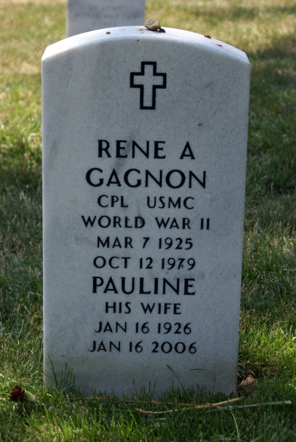 Grave of Rene Gagnon at Arlington National Cemetery