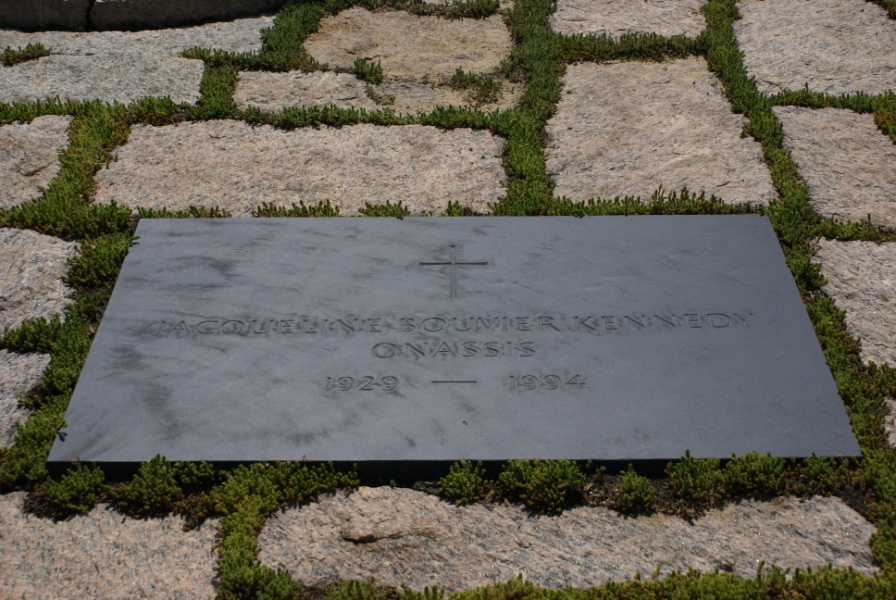 Grave of Jacqueline Bouvier Kennedy Onassis at Kennedy Gravesite at Arlington National Cemetery