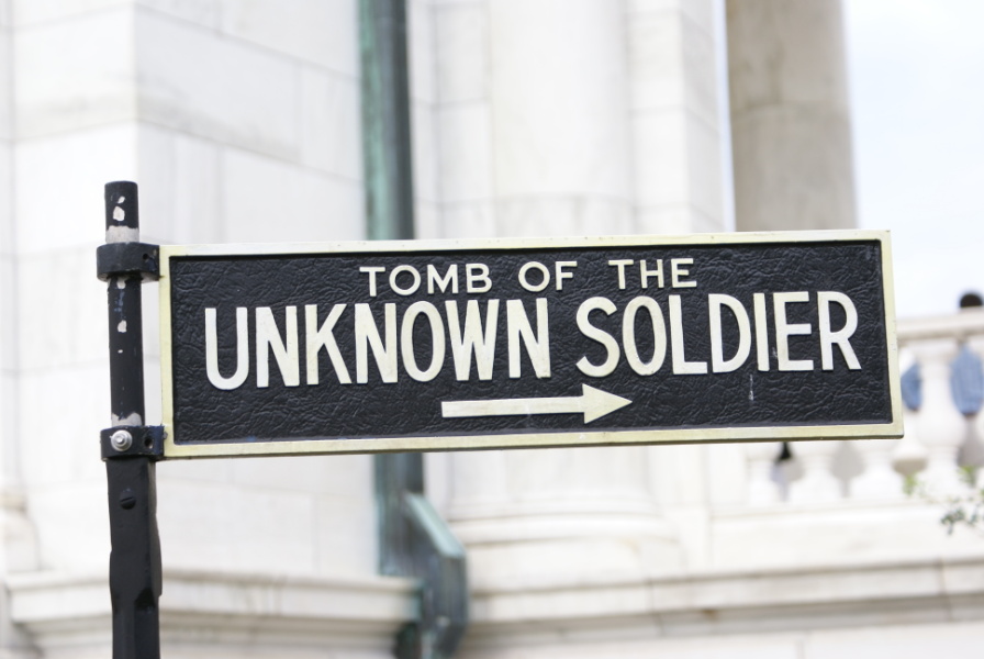 Sign near Tomb of the Unknowns at Arlington National Cemetery