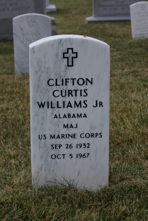 Grave of CC Williams at Arlington National Cemetery