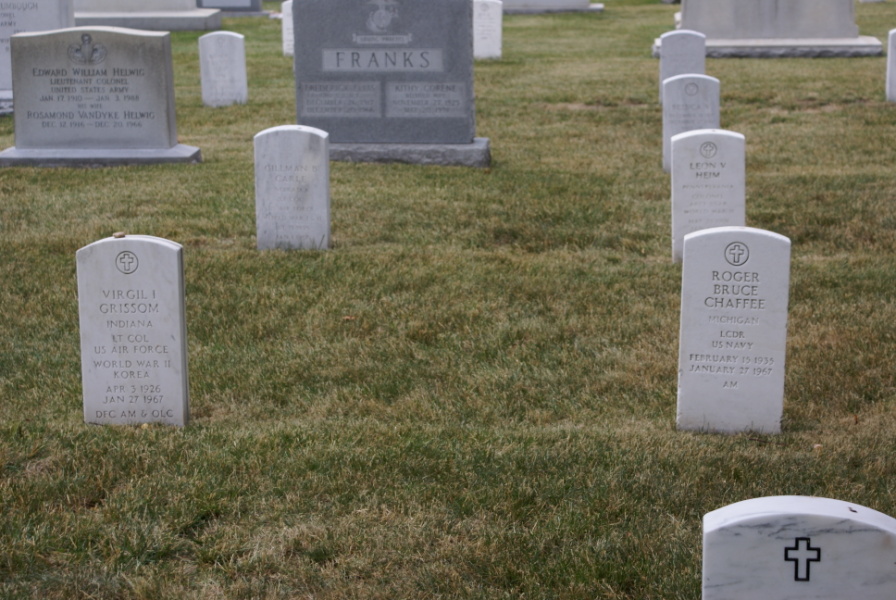Graves of Gus Grissom and Roger Chaffee at Arlington National Cemetery