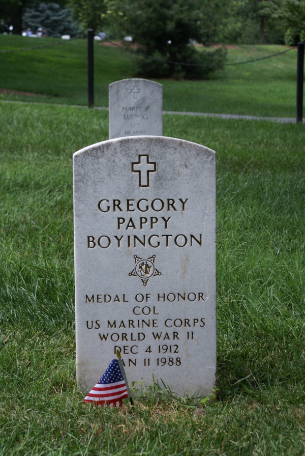 Grave of "Pappy" Boyington at Arlington National Cemetery
