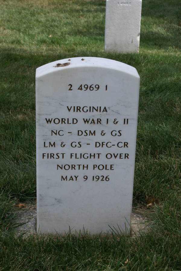 Grave of Richard Byrd (Reverse) at Arlington National Cemetery