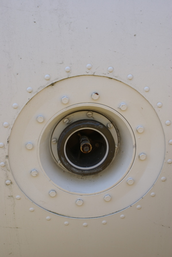 Redstone Missile (Exterior) LOX fill and drain valve at Battleship Memorial Park