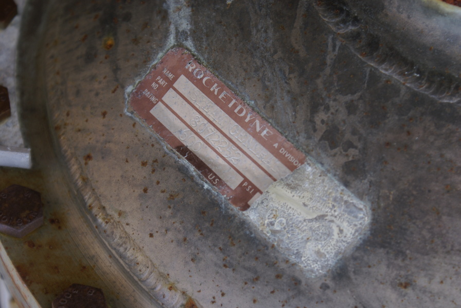 Steam generator ID plate on the Redstone A-7 Engine at Battleship Memorial Park