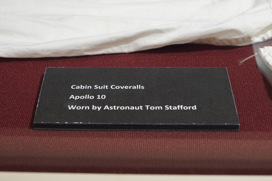 Sign for Stafford's Apollo 10 Inflight Coverall Garment at Celebrating Apollo