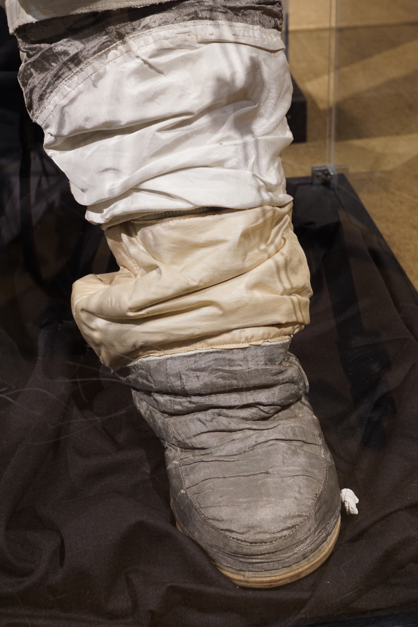 Left boot of Anders' Apollo 8 Suit at Celebrating Apollo