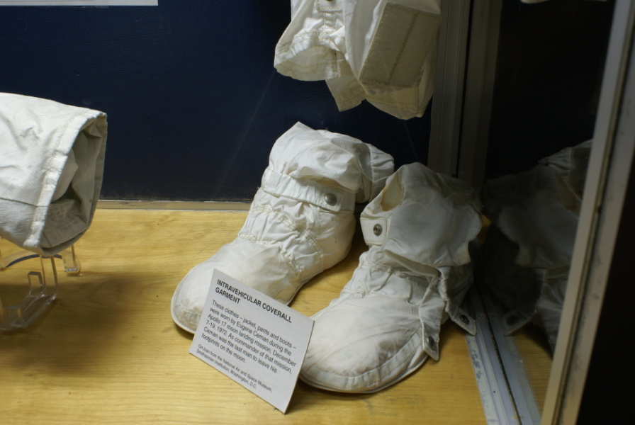 Cernan's Apollo 17 Inflight Coverall Garment (ICG) boots at Cernan Center