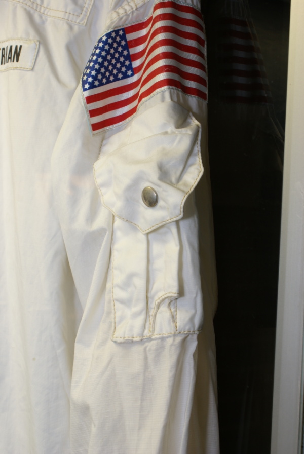 Left arm pocket on Cernan's Apollo 17 Inflight Coverall Garment (ICG) at Cernan Center